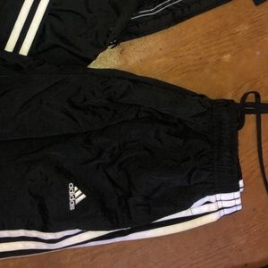 Black Adidas track pants w/ adjustable ankle strap